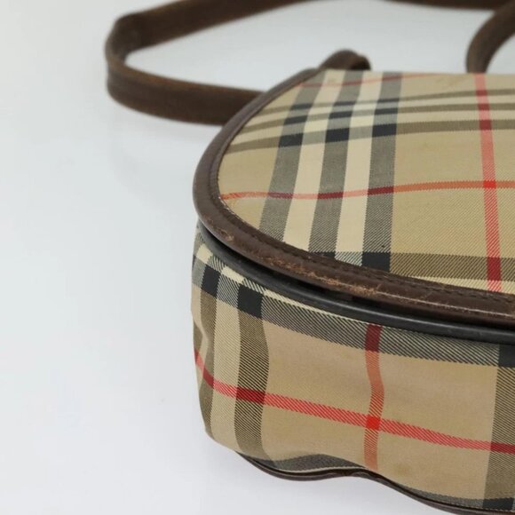 Burberrys Nova Check Shoulder Bag Canvas Beige Gold Auth 117545 - Picture 11 of 15